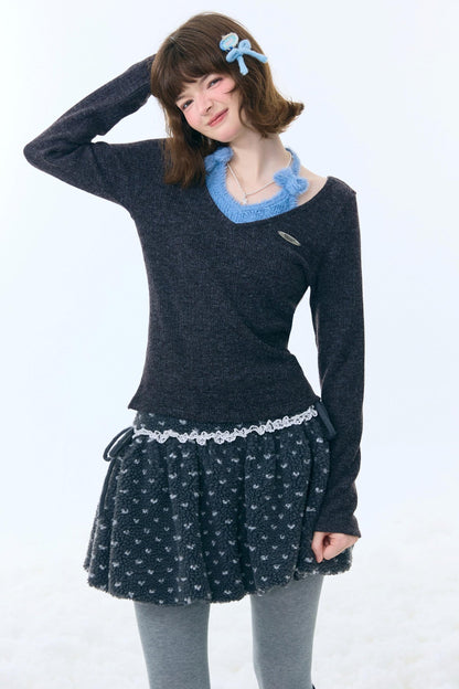 Bow Halter Knitted Top