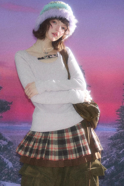 Design Leopard Print Long Sleeve Knit Shirt