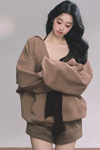 Autumn Hooded Three-Piece Set-Up