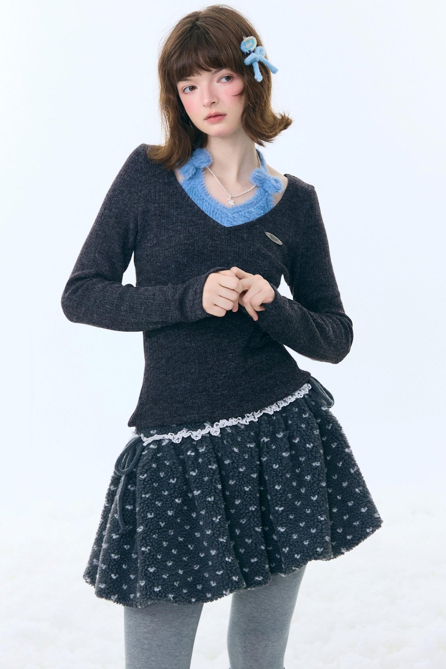 Bow Halter Knitted Top