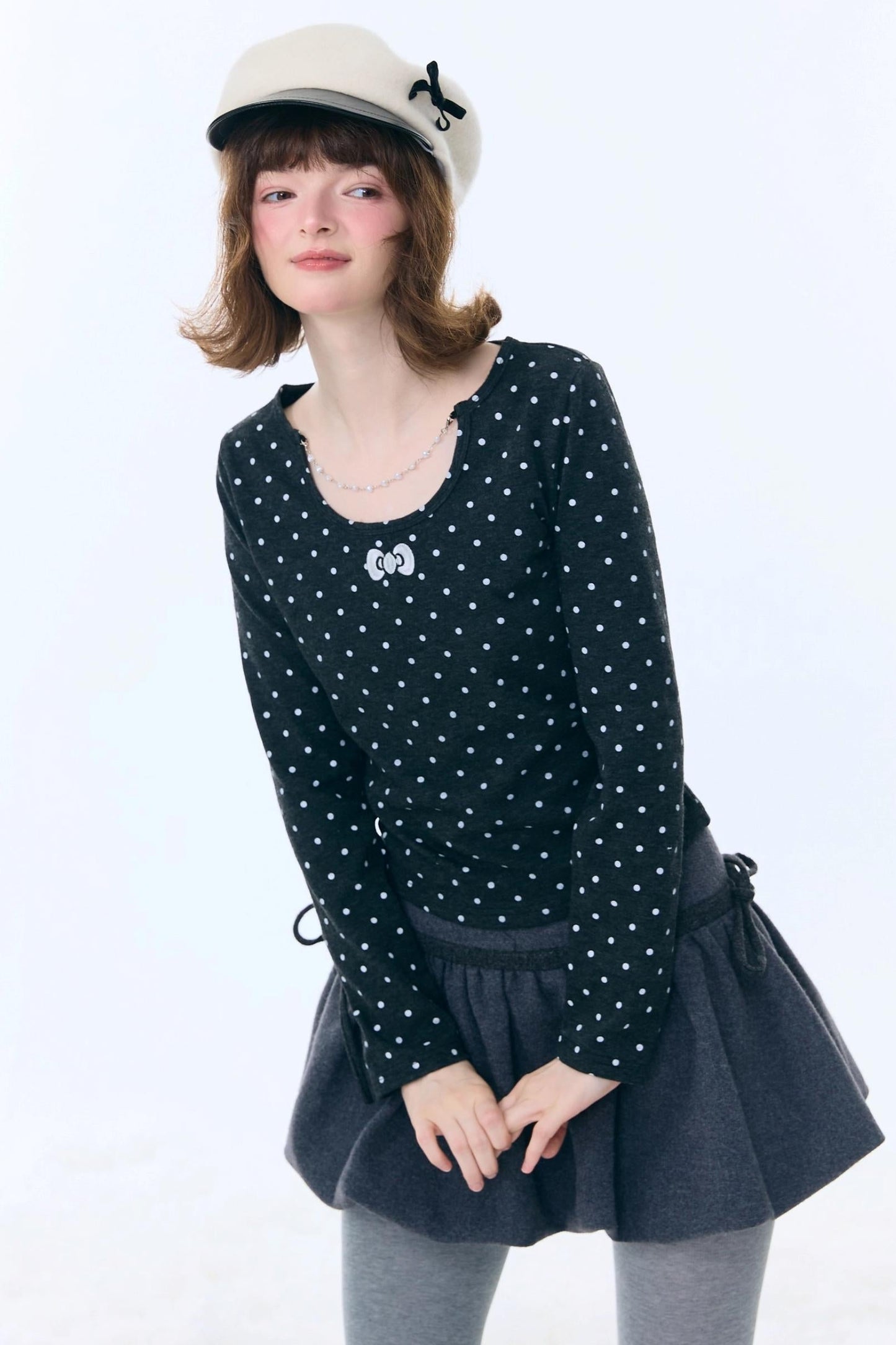Polka Dot Knitted Top