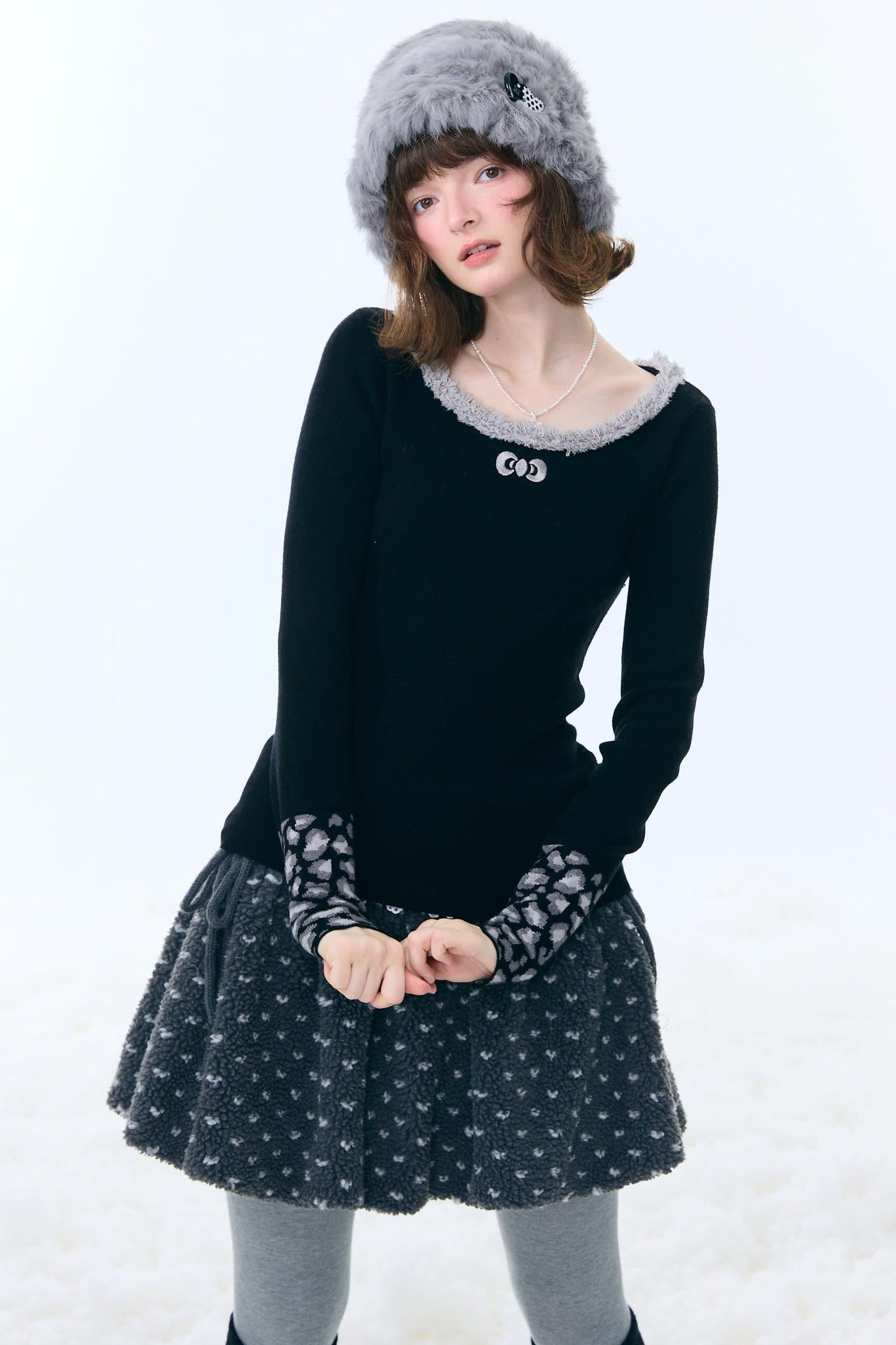 Leopard Print Knitted Sweater