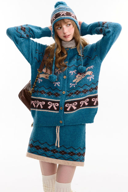 Autumn Vintage Rabbit Cardigan