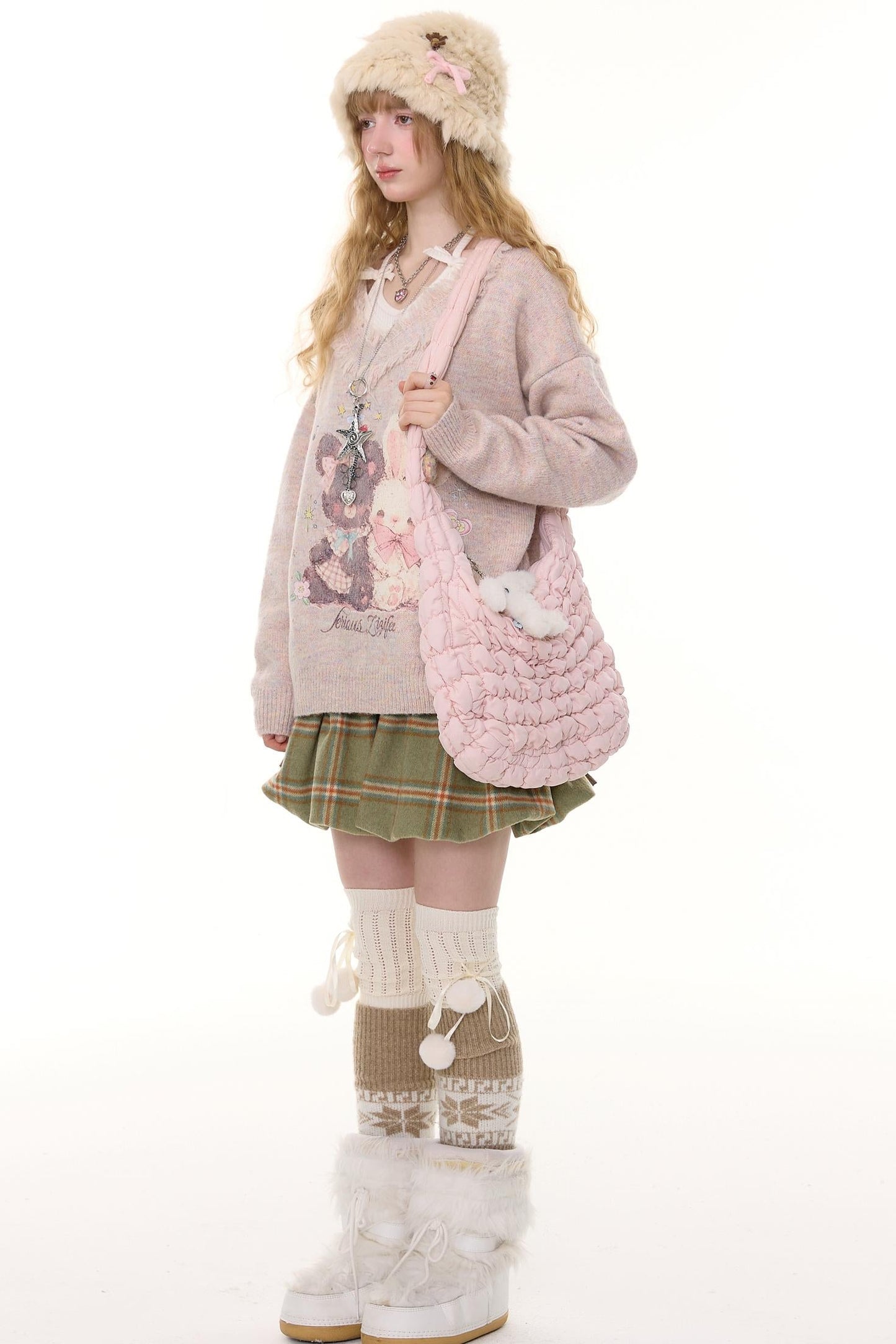 Green Plaid Woolen Skirt