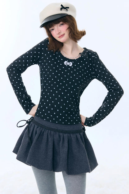 Polka Dot Knitted Top