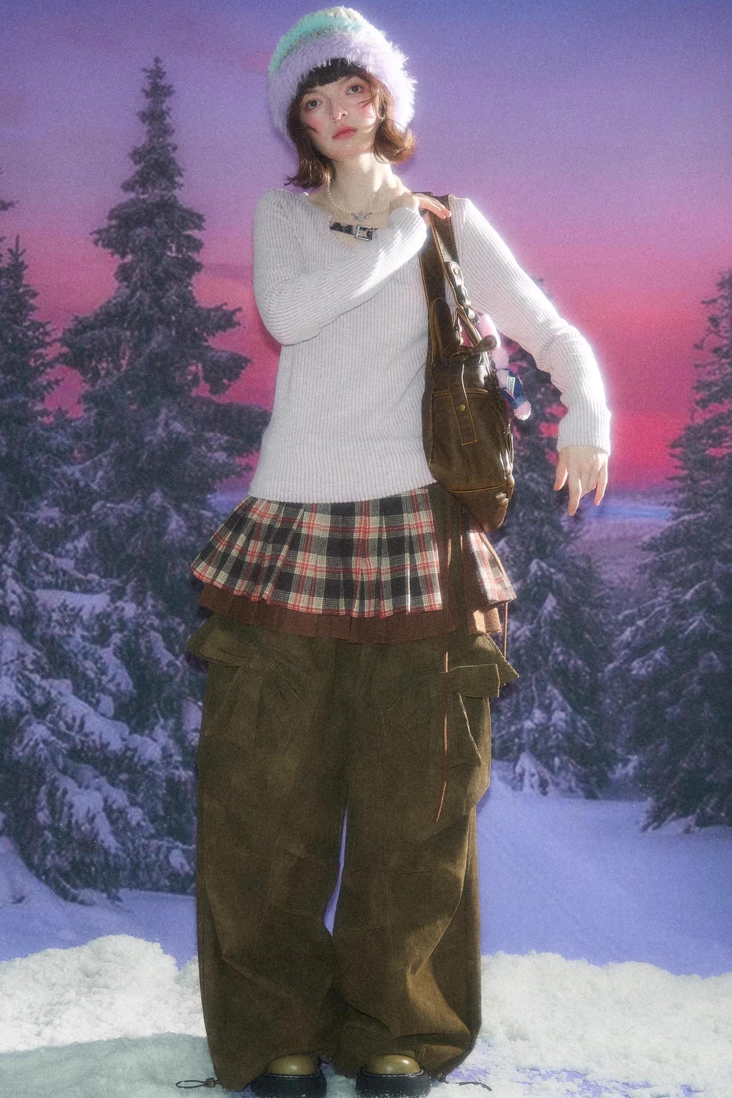 Design Leopard Print Long Sleeve Knit Shirt