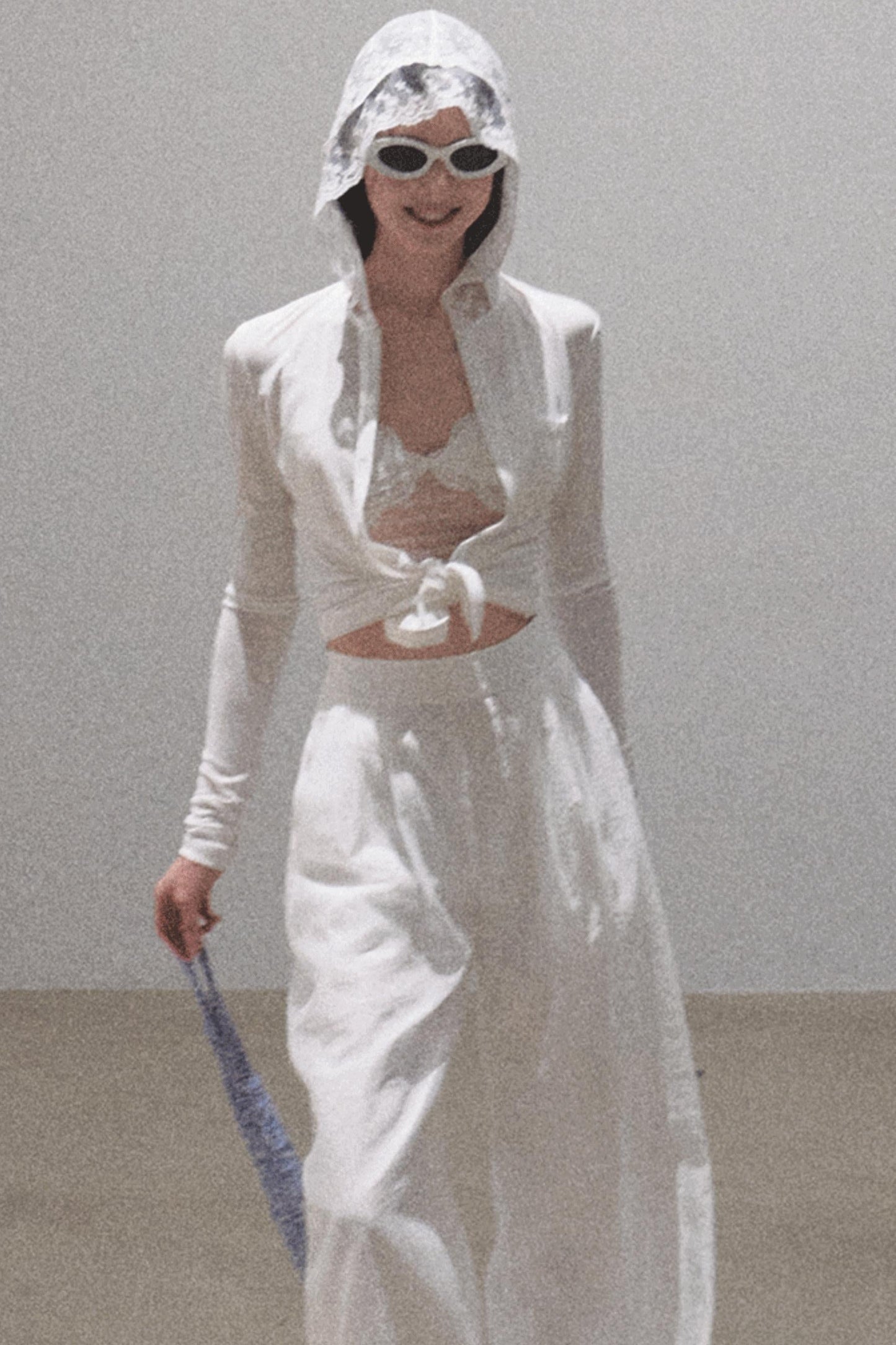 Snowflake Knit Hoodie &amp; Patchwork Shorts Set-Up