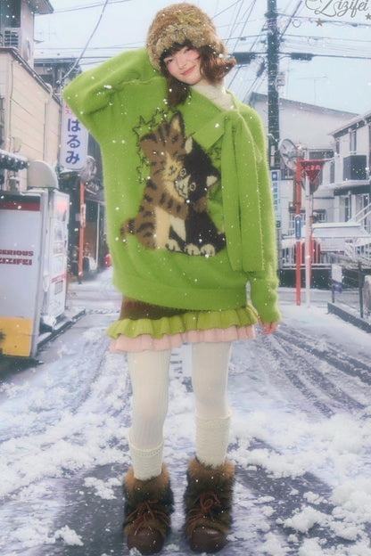 复古条纹针织裙