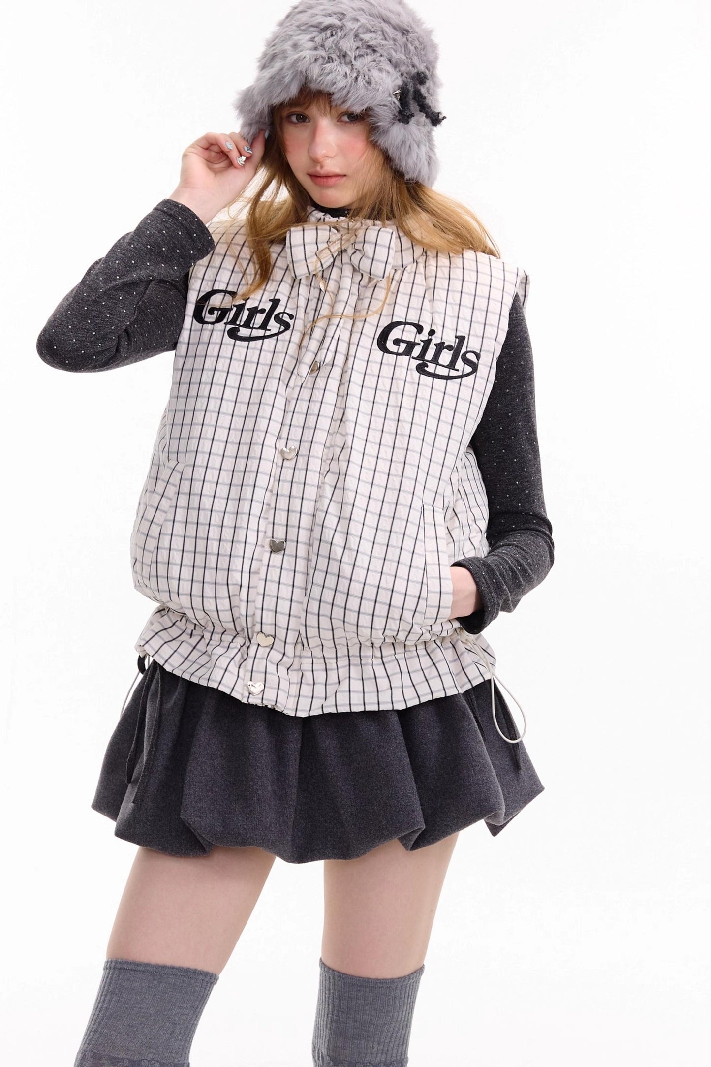 Autumn Embroidery Plaid Cotton Jacket