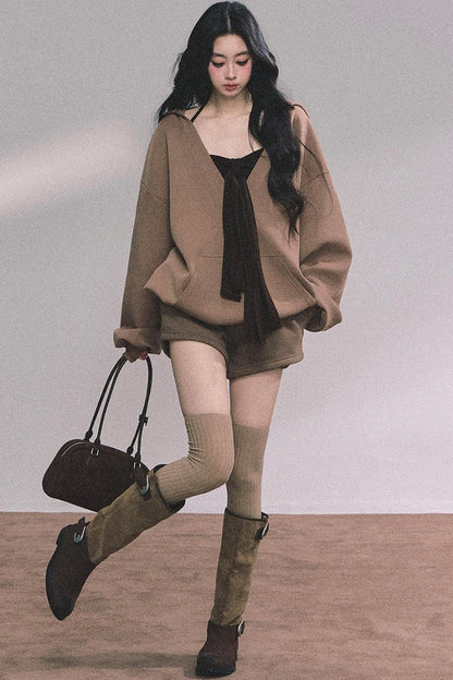 Autumn Hooded Three-Piece Set-Up