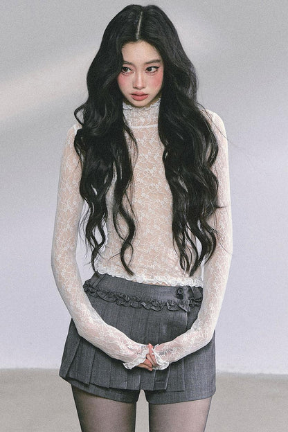 French Pleated Short Skirt Set-Up