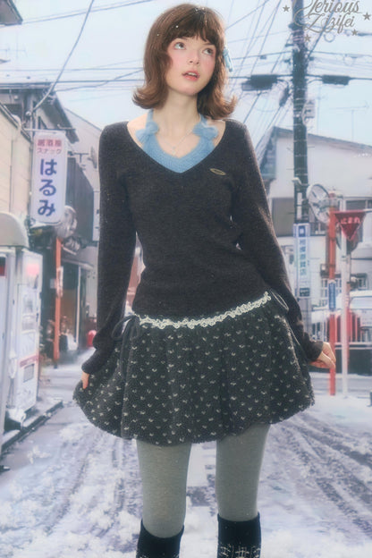 Bow Halter Knitted Top