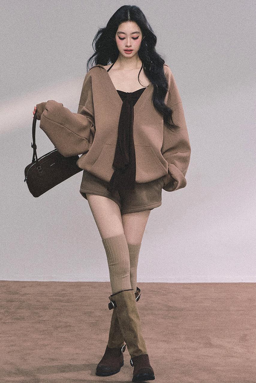 Autumn Hooded Three-Piece Set-Up