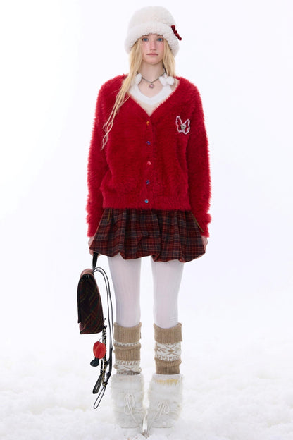 Retro Plaid Drawstring Skirt