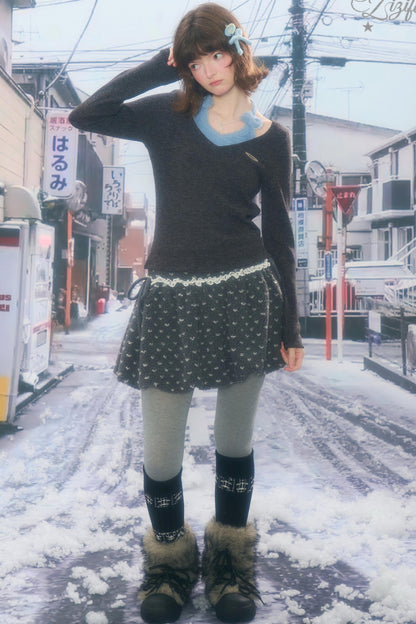 Bow Halter Knitted Top