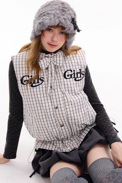 Autumn Embroidery Plaid Cotton Jacket