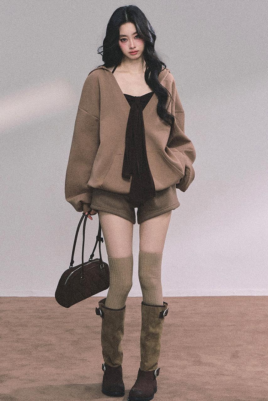 Autumn Hooded Three-Piece Set-Up