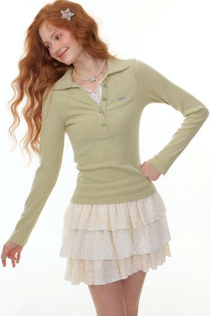 Zizifei Knit Lace Top