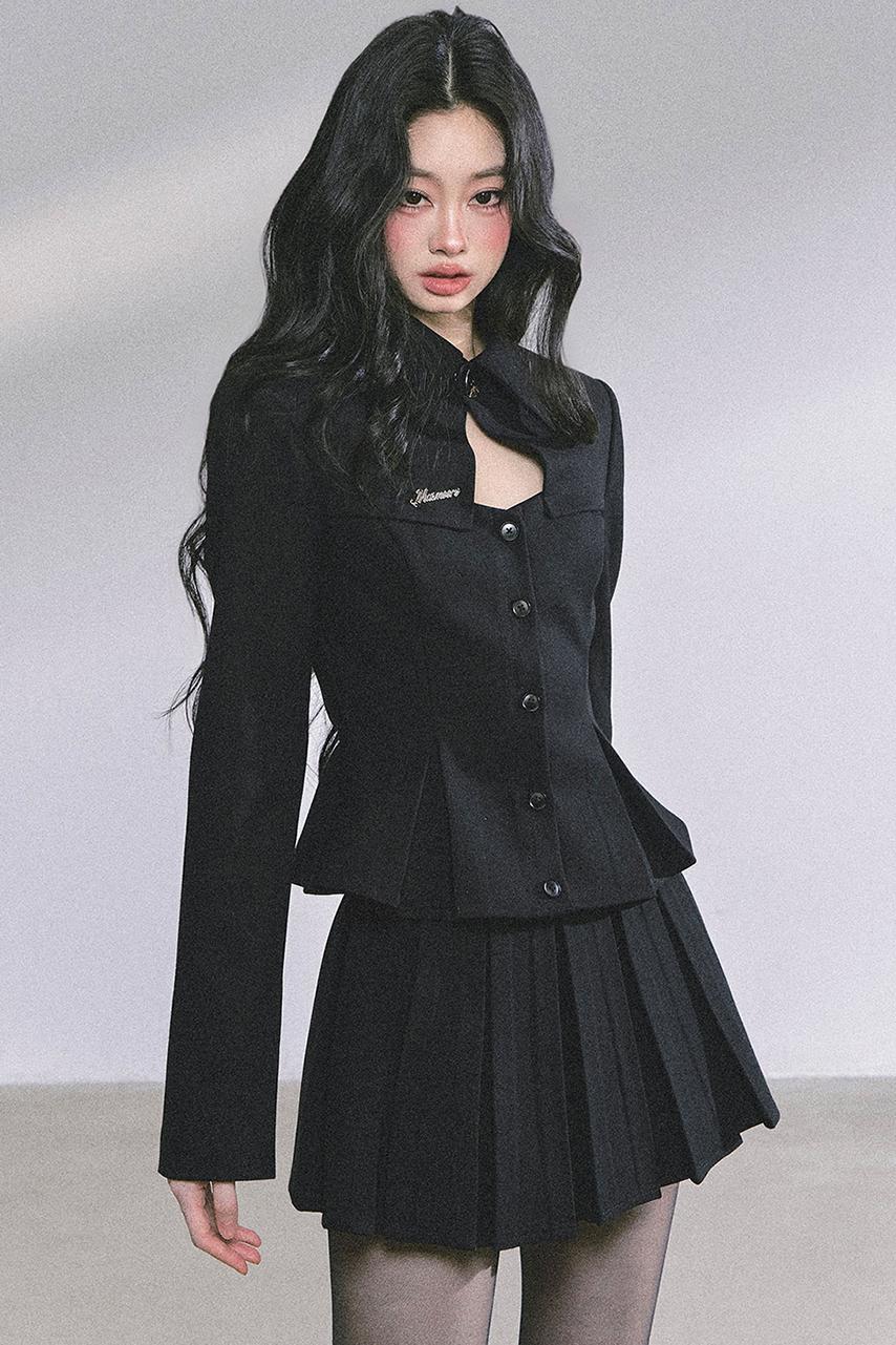 Gatsby Daughter Two-Piece Black Jacket Set-Up