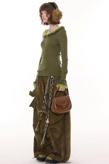 Autumn Retro Bow High Waist Slimming Trousers