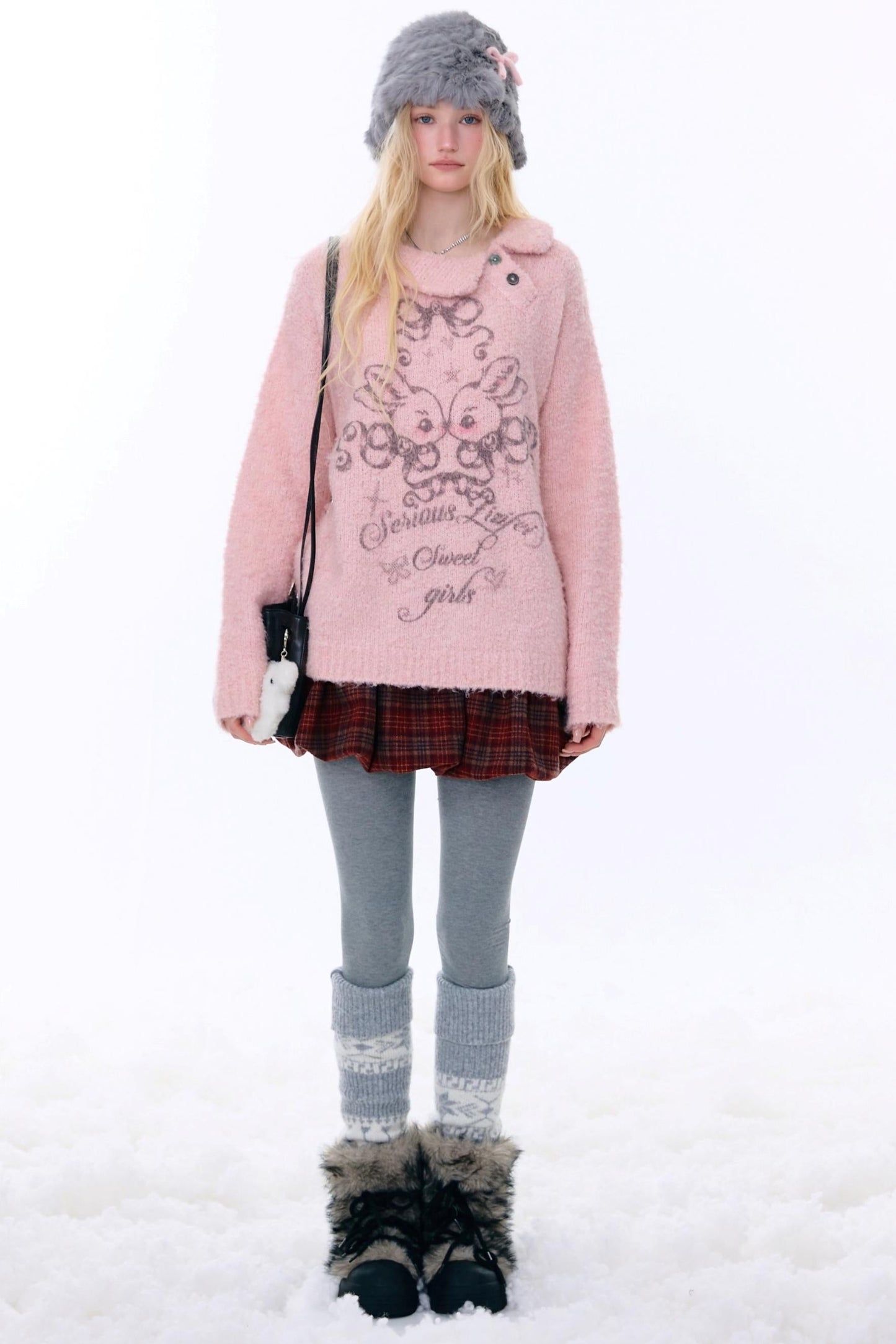 Retro Plaid Drawstring Skirt