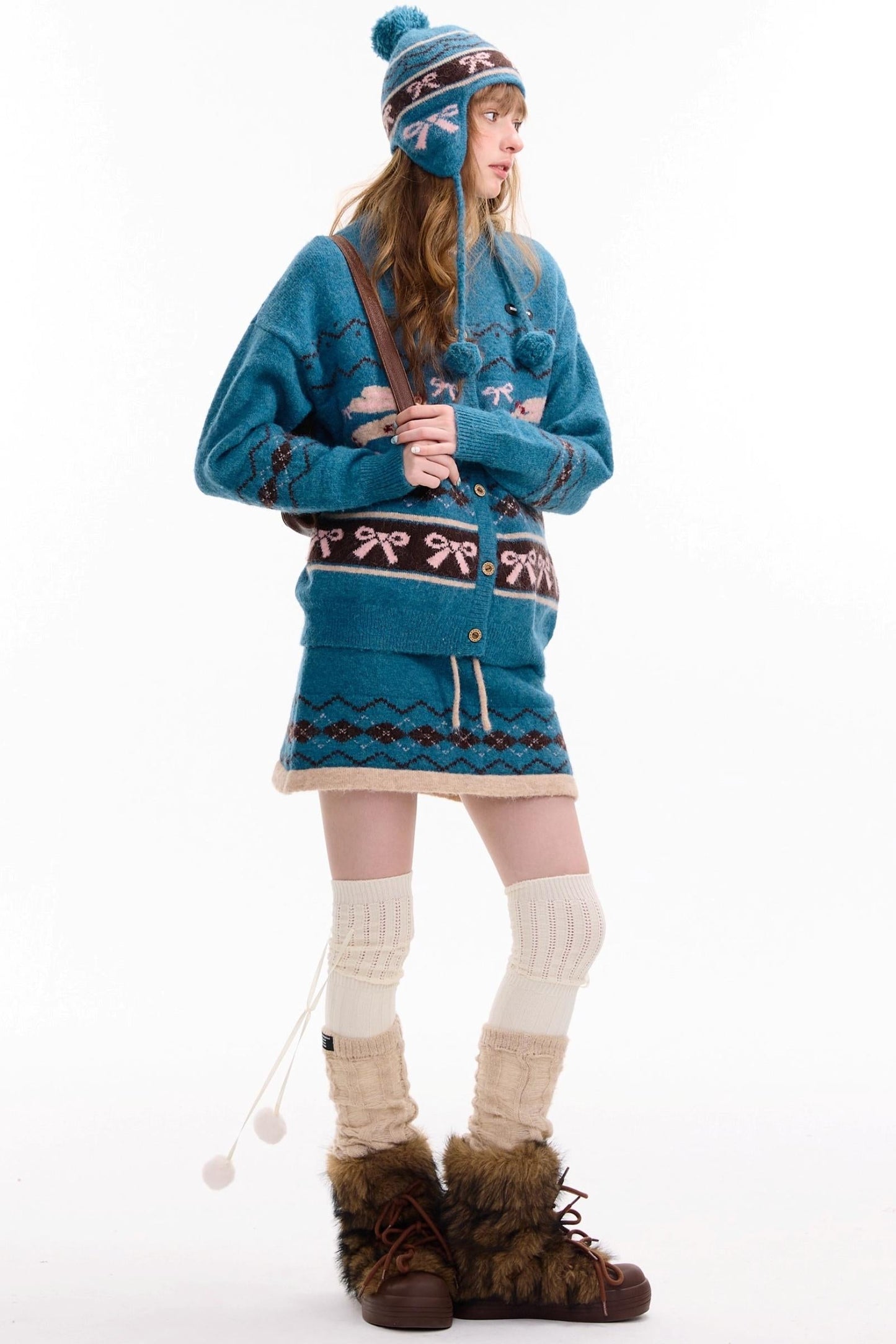 Retro Design High Waist A-Line Knitted Skirt