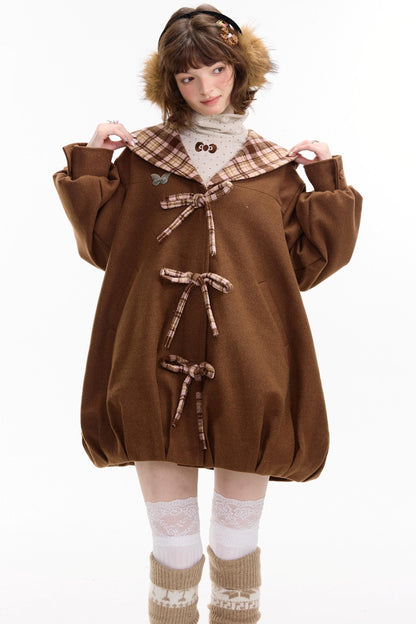 Autumn Doll Brown Woolen Coat