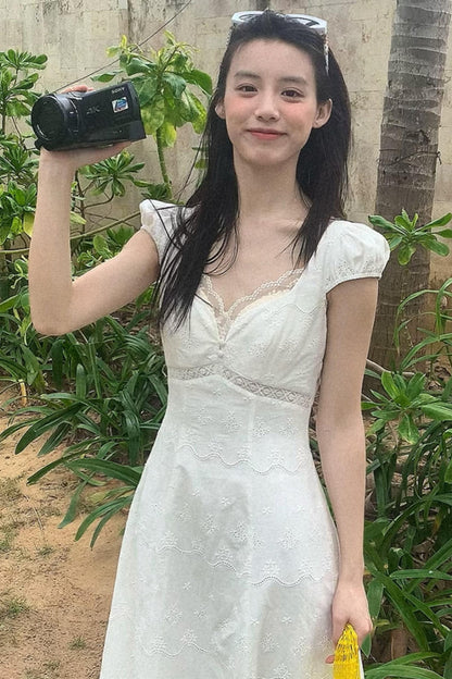 Bohemian Floral Embroidered Dress