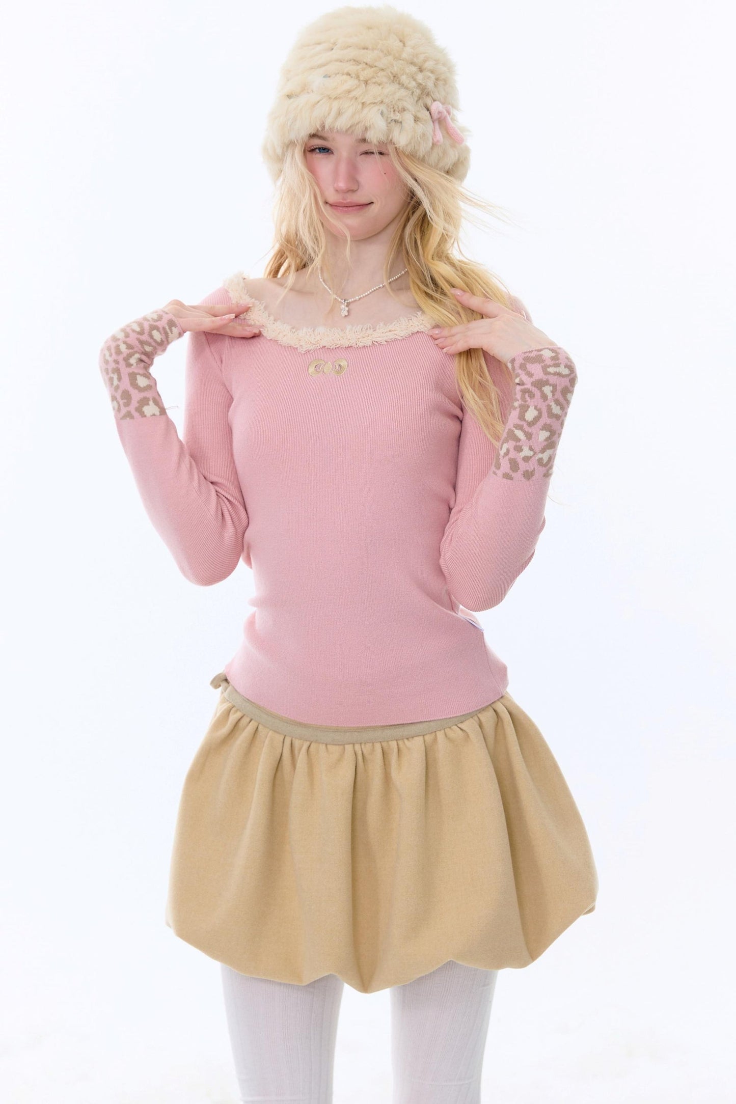 Leopard Print Knitted Sweater