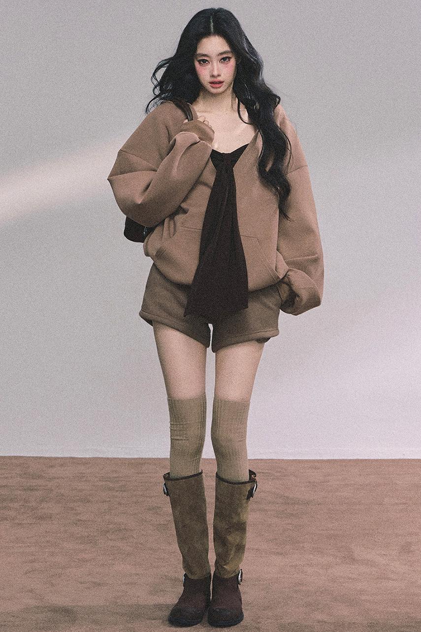 Autumn Hooded Three-Piece Set-Up