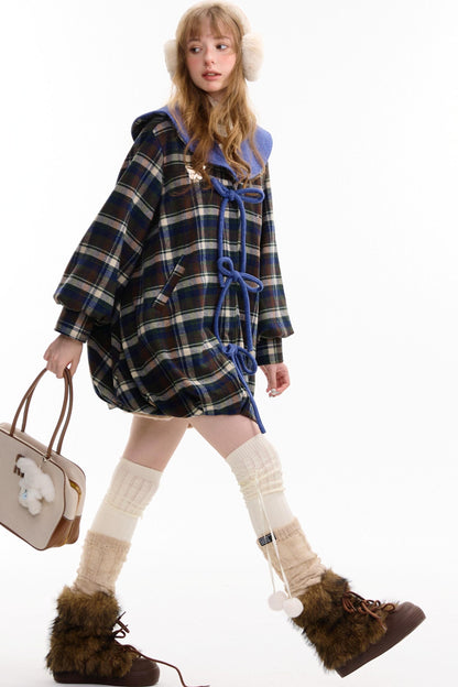 Autumn Doll Blue Woolen Coat