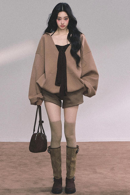 Autumn Hooded Three-Piece Set-Up