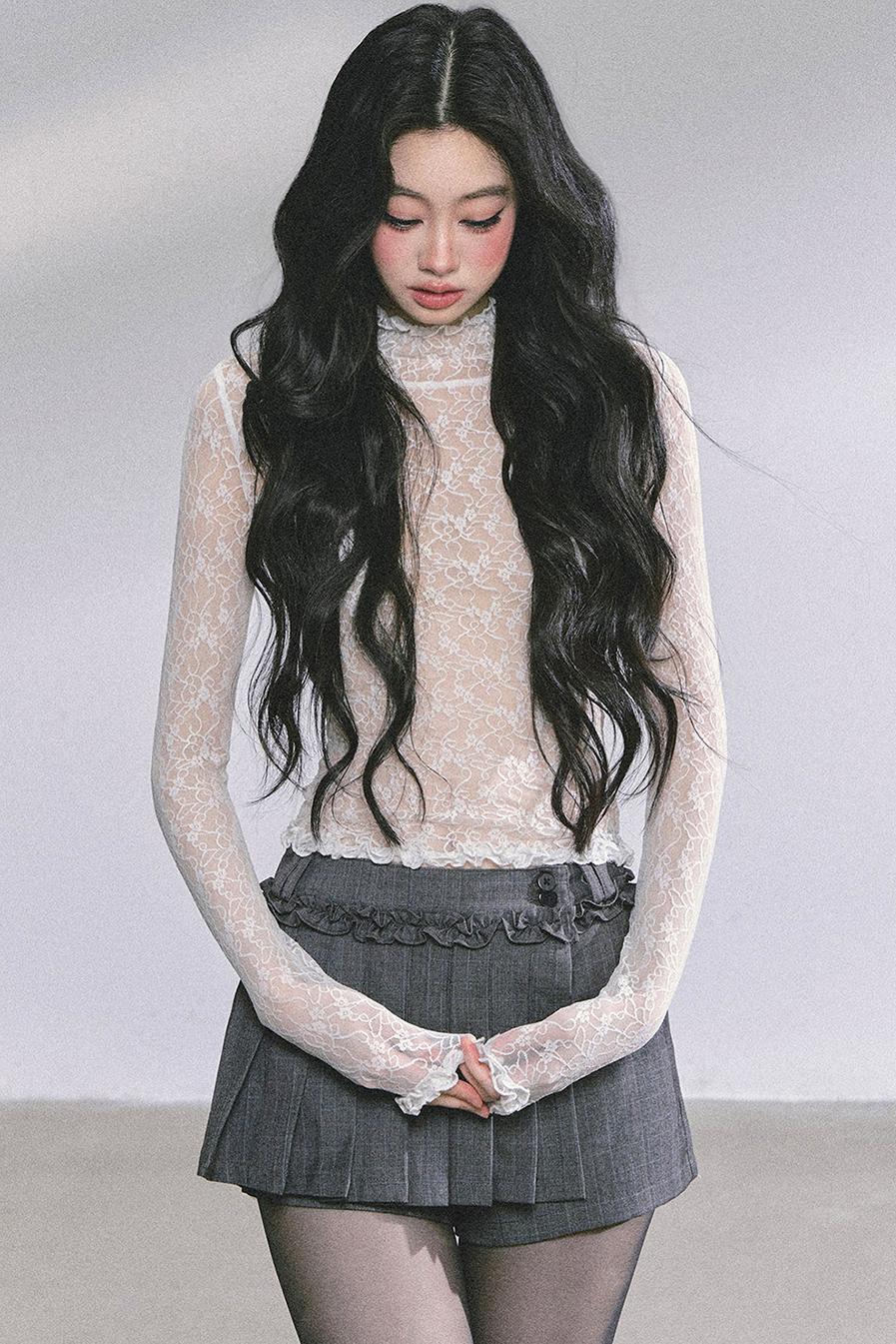 French Pleated Short Skirt Set-Up