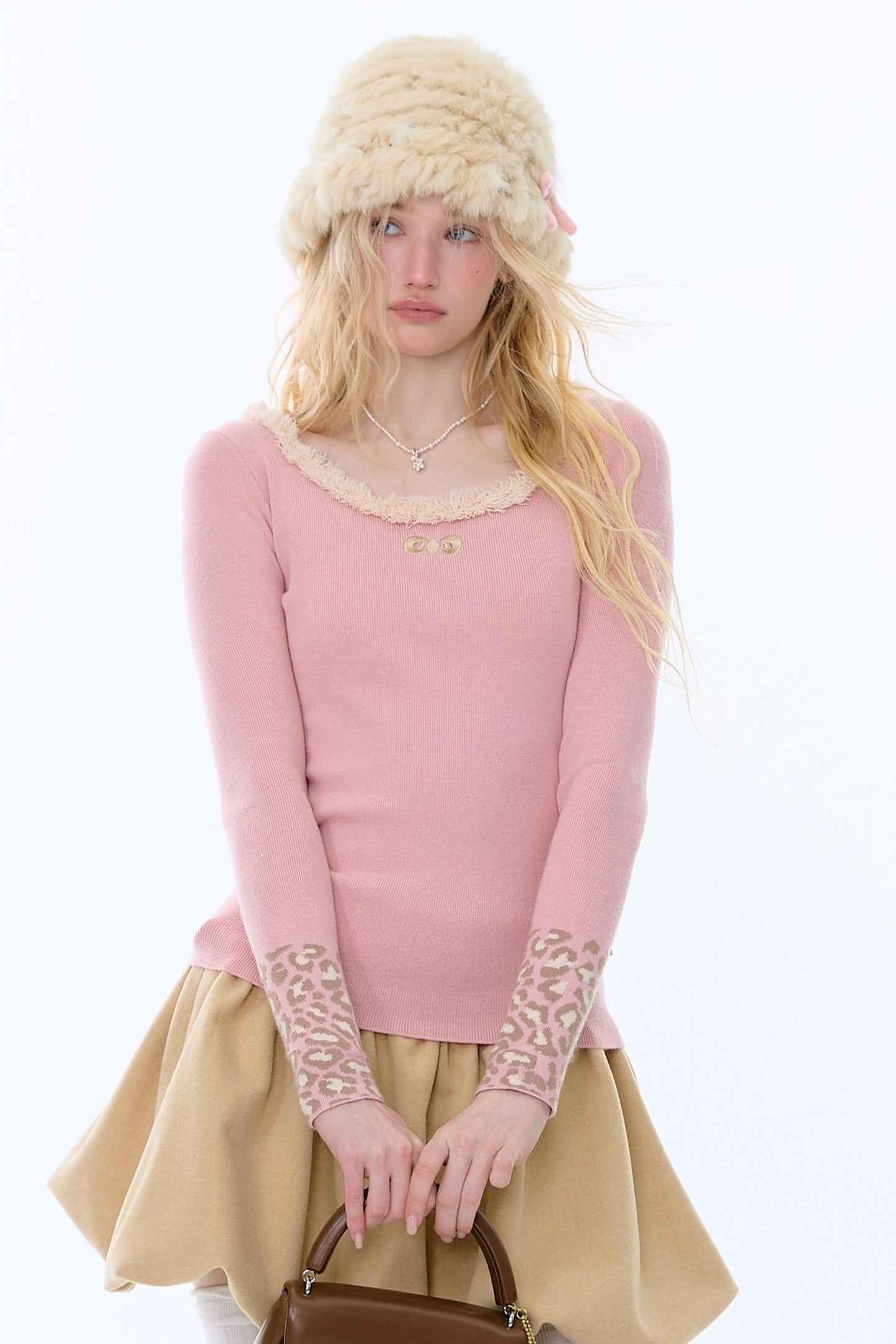 Leopard Print Knitted Sweater