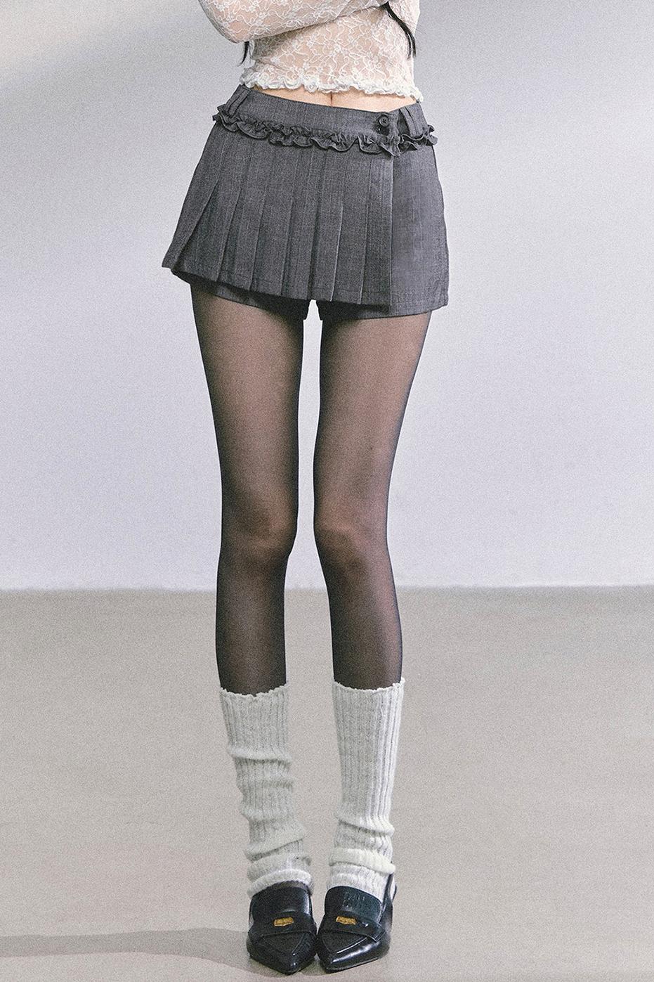 French Pleated Short Skirt Set-Up