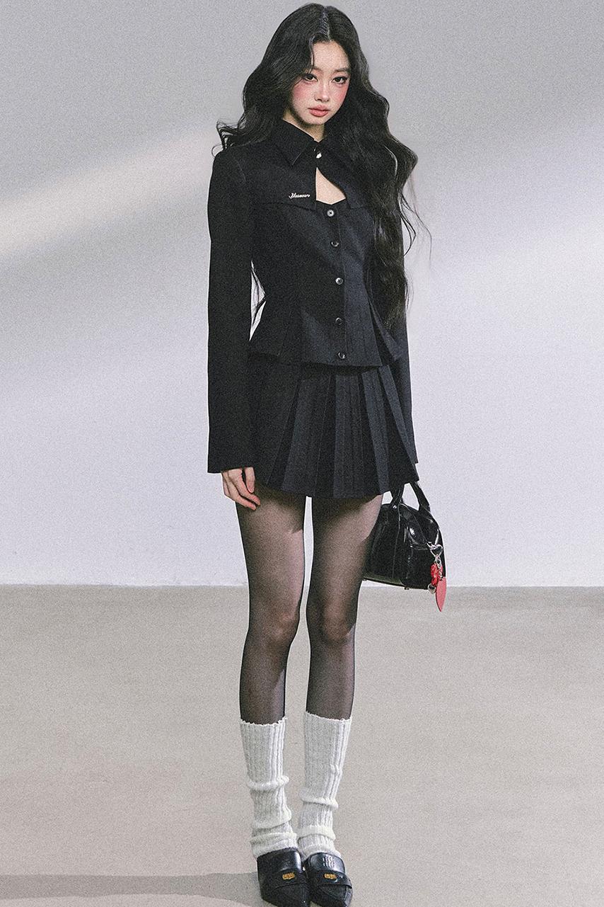 Gatsby Daughter Two-Piece Black Jacket Set-Up