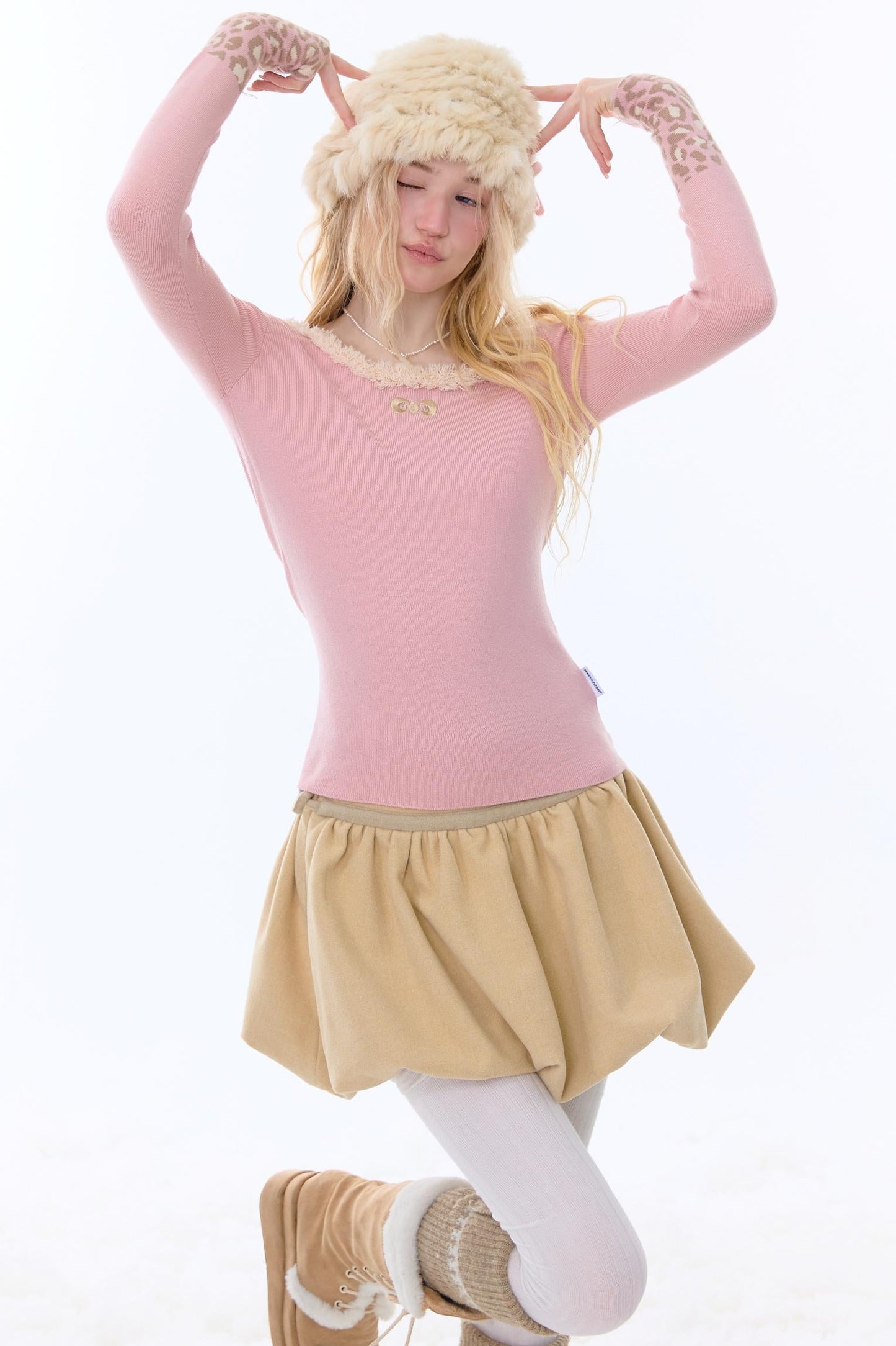 Leopard Print Knitted Sweater