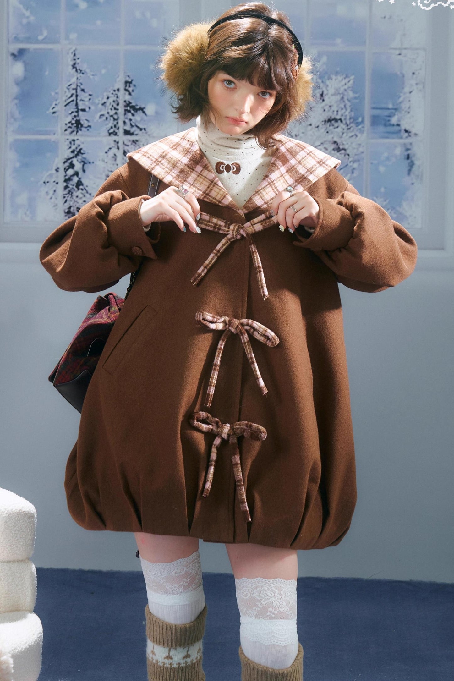 Autumn Doll Brown Woolen Coat