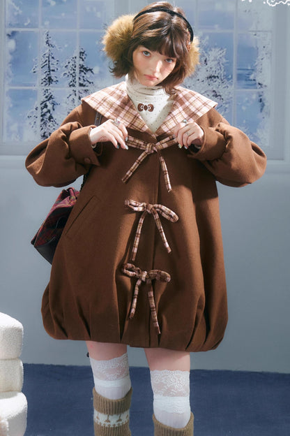 Autumn Doll Brown Woolen Coat