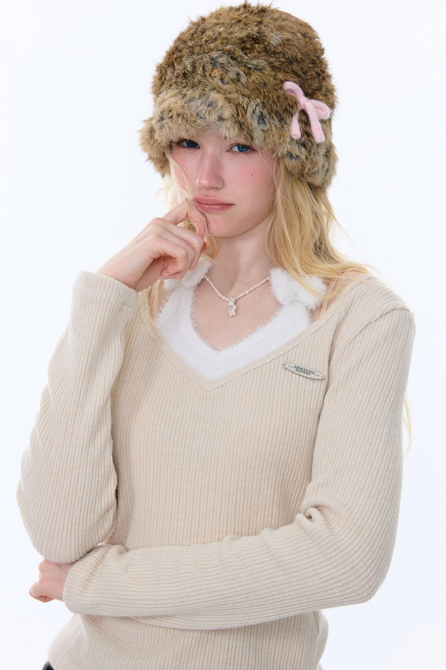 Bow Halter Knitted Top