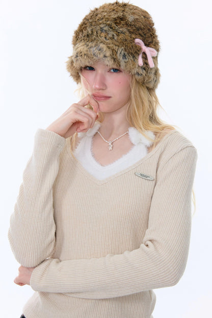 Bow Halter Knitted Top