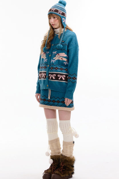 Autumn Vintage Rabbit Cardigan