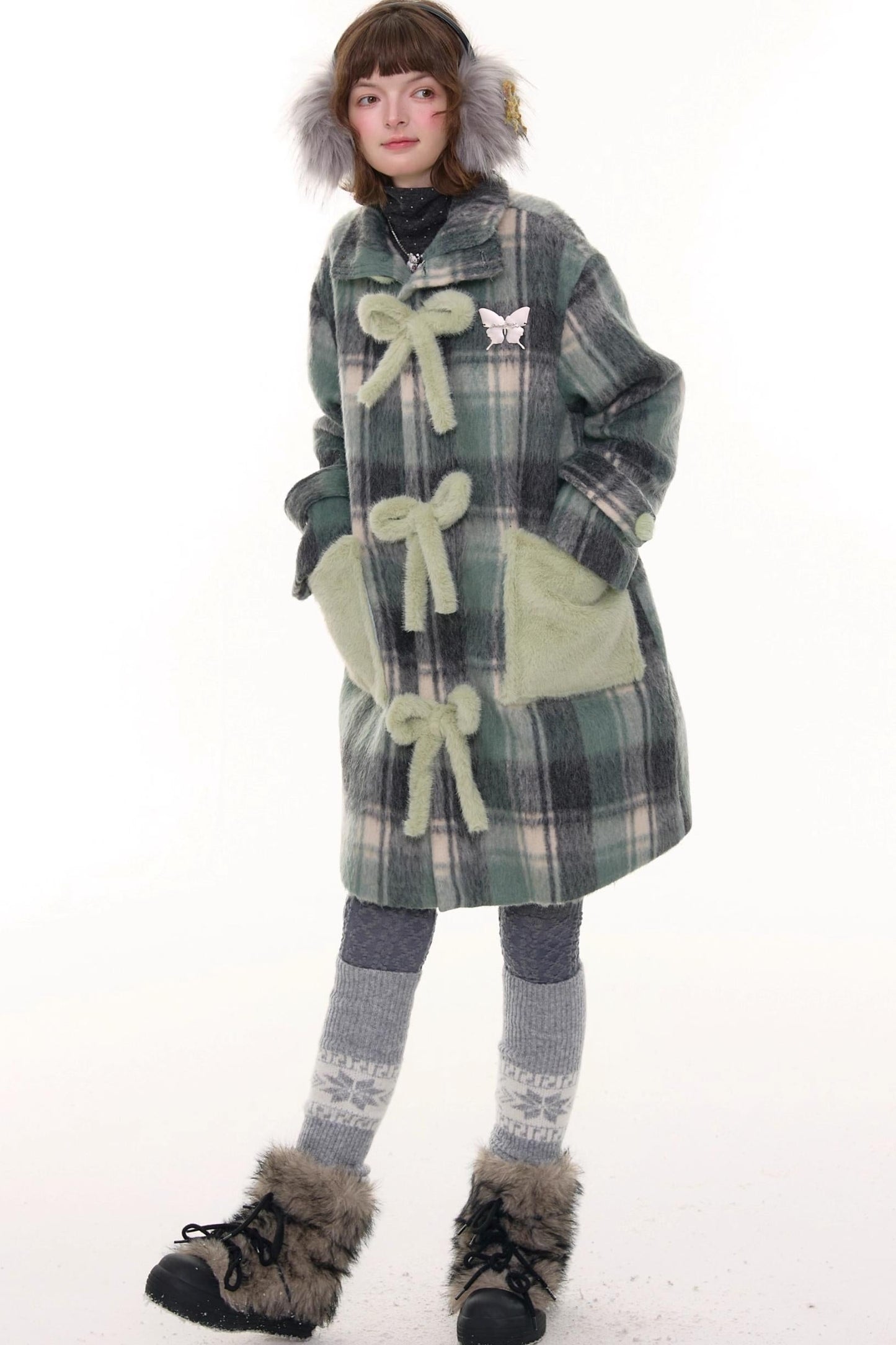 Retro Plaid Woolen Coat
