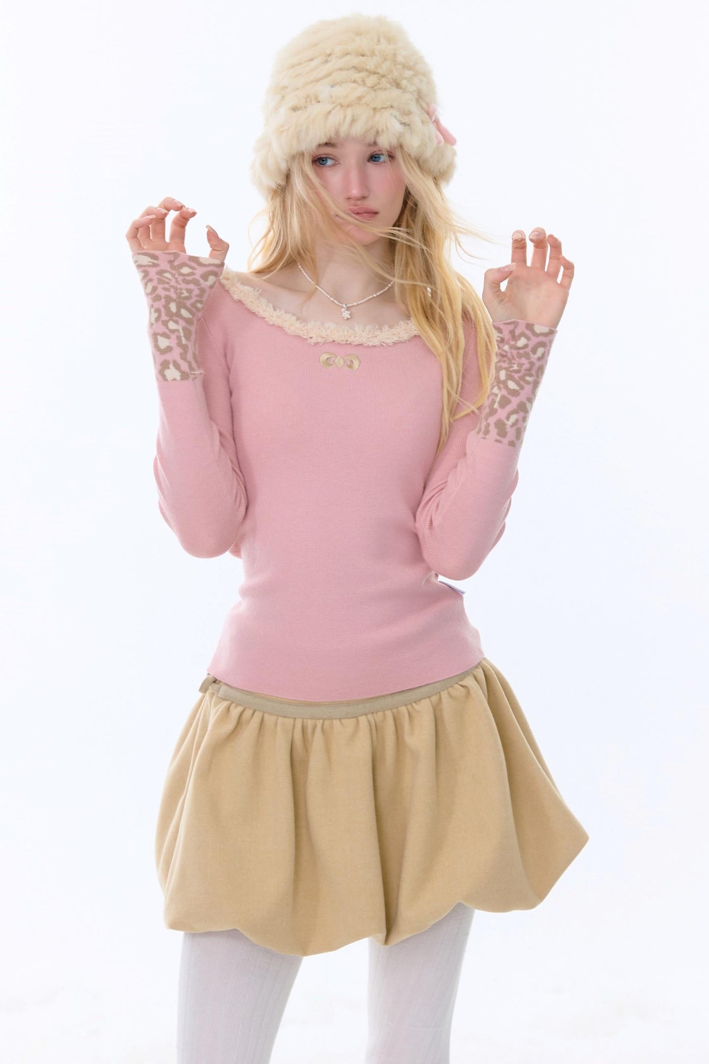 Leopard Print Knitted Sweater