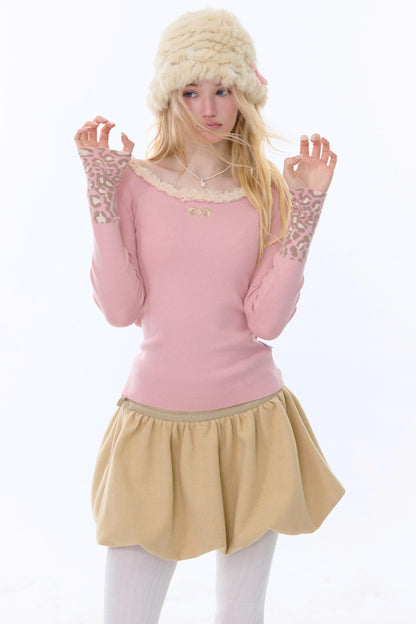 Leopard Print Knitted Sweater