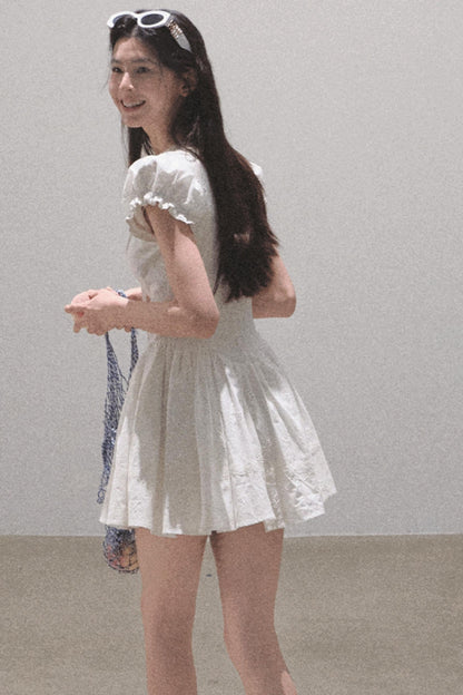 Lovefall Embroidered Cotton Tea Dress