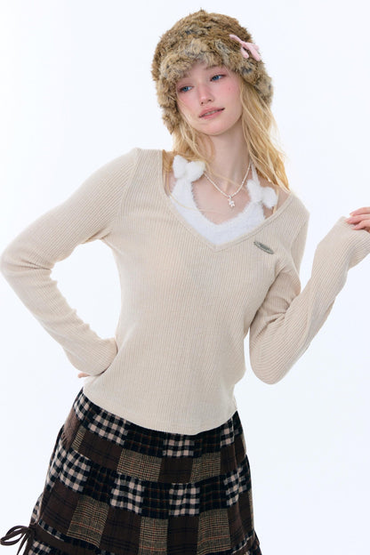 Bow Halter Knitted Top