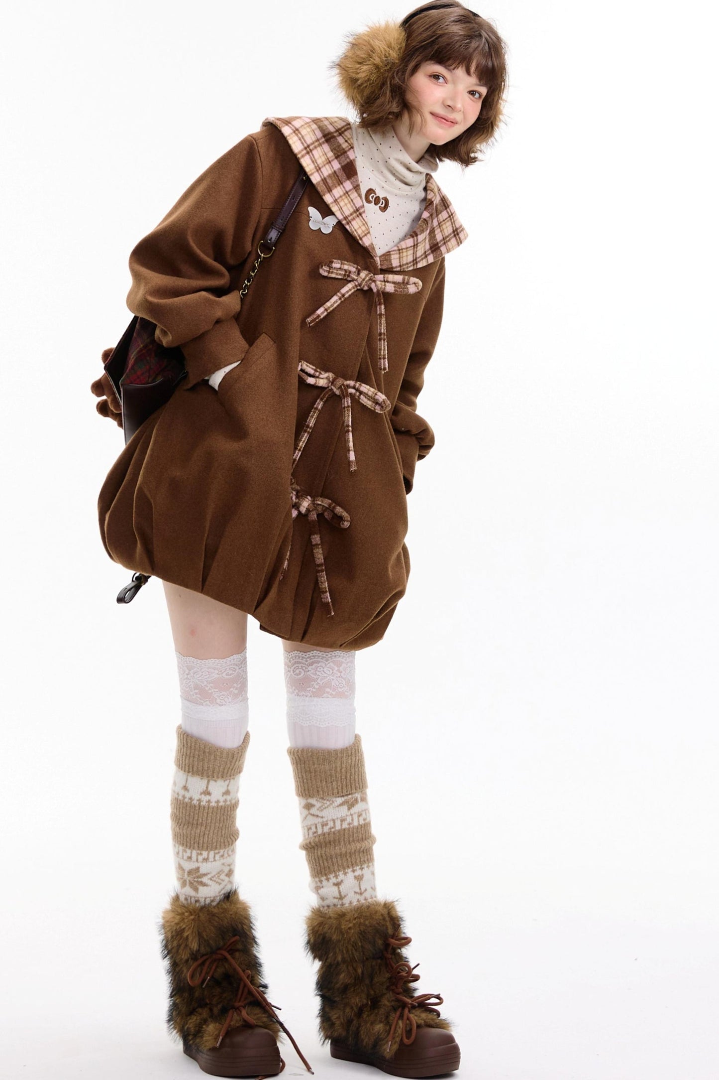Autumn Doll Brown Woolen Coat