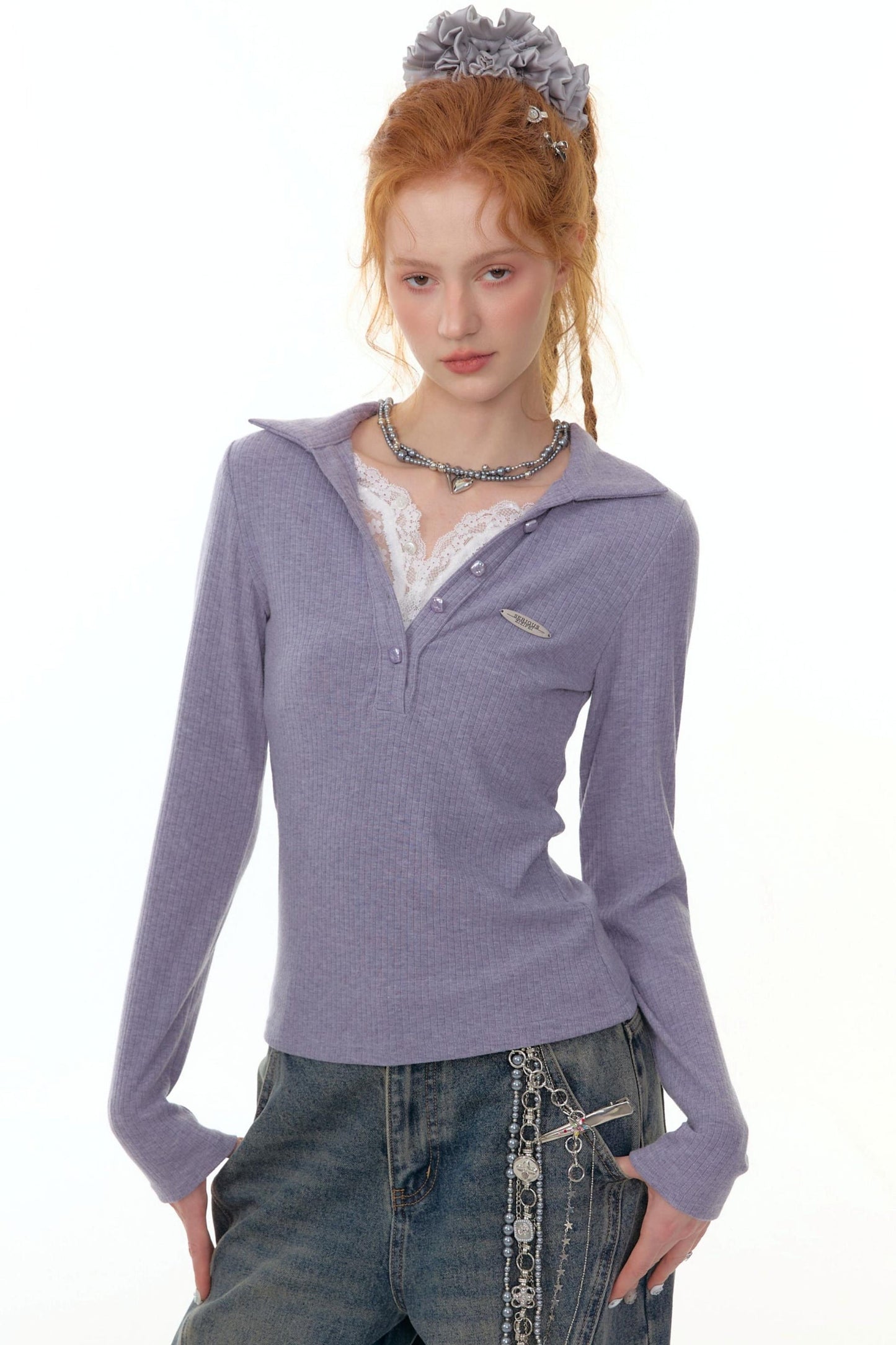 Zizifei Knit Lace Top