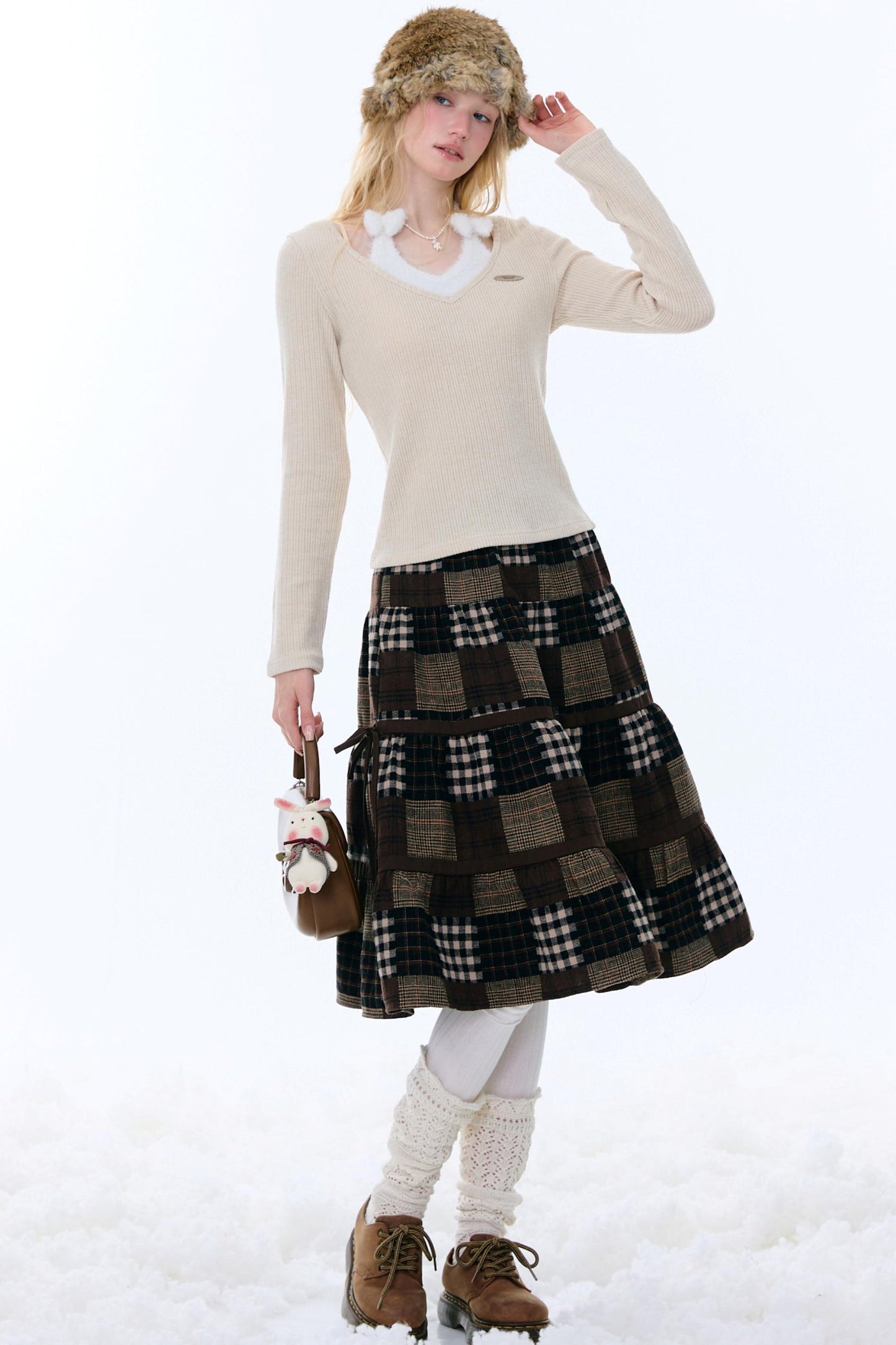 Bow Halter Knitted Top